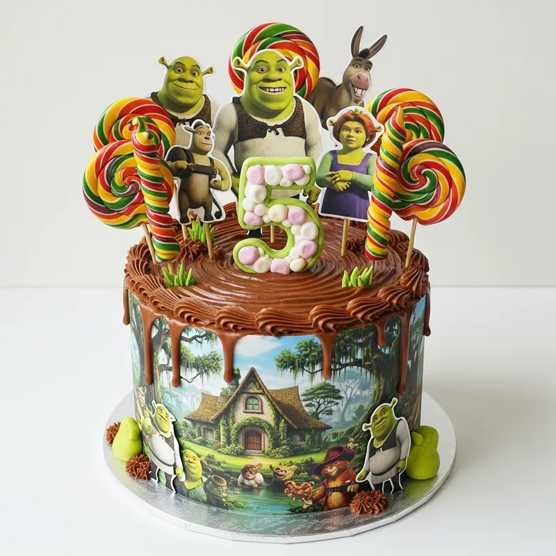 Shrek Swamp Birthday Cake for Kids | 8-Inch Delight