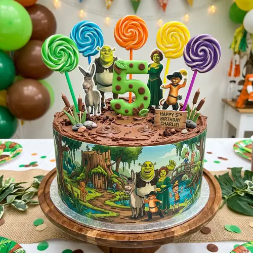 Shrek Swamp Birthday Cake for Kids | 8-Inch Delight