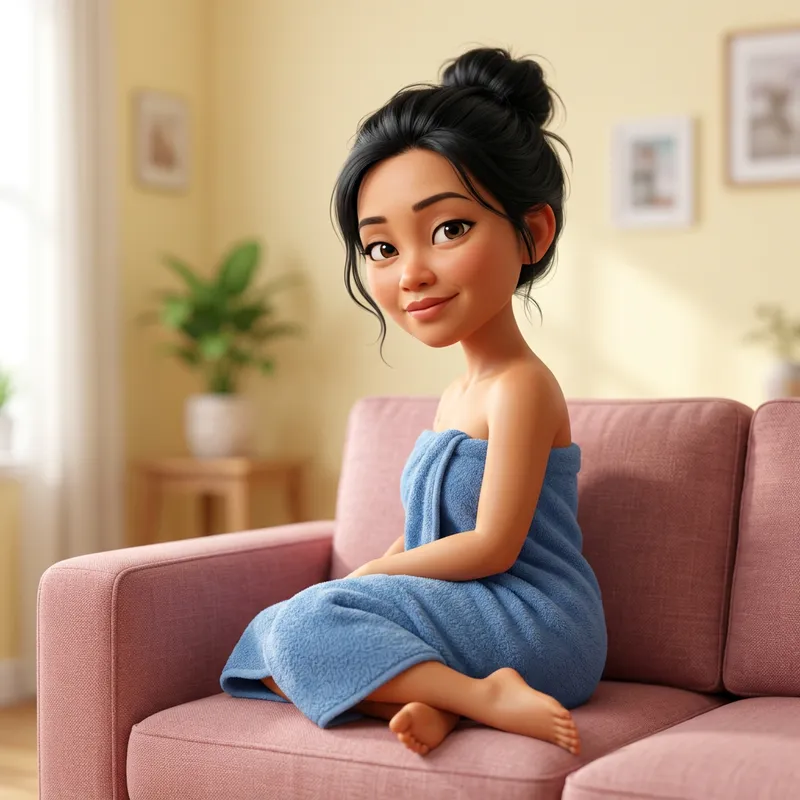 Flirtatious Indonesian Woman Portrait in 3D Flirtatious Indonesian Woman Portrait in 3D