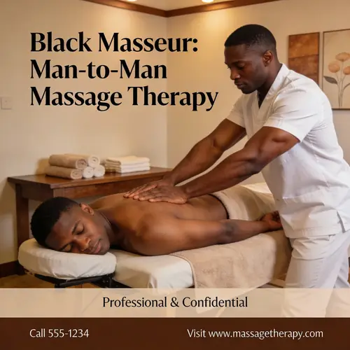 Professional Black Masseur for Man-to-Man Therapy