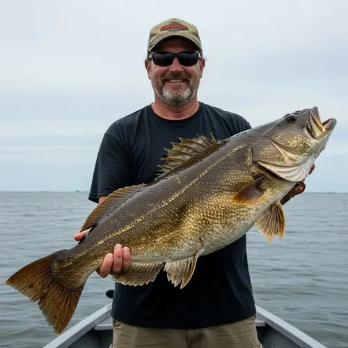 Me Holding a Huge Flathead Fish