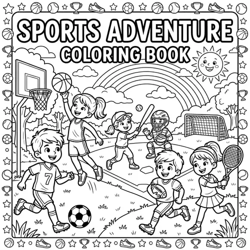 Sports Adventure Coloring Book for Kids