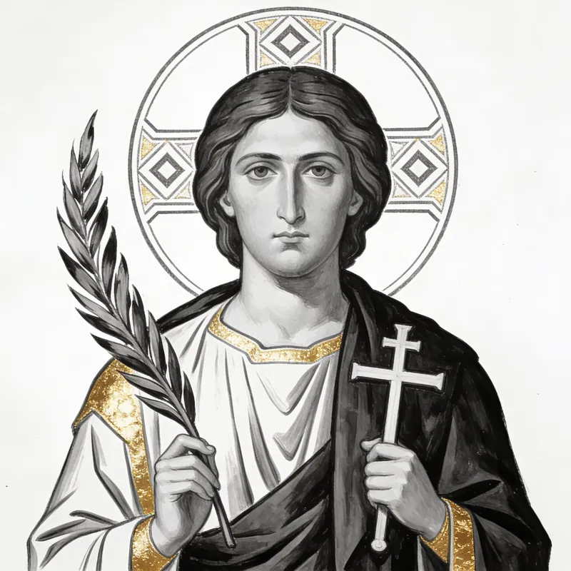 Monochromatic Byzantine Saint Icon Art