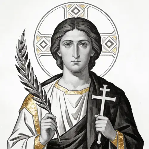 Monochromatic Byzantine Saint Icon Art