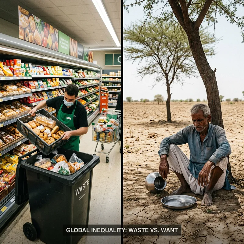 Global Food Waste Vs Starvation: A Stark Visual Contrast