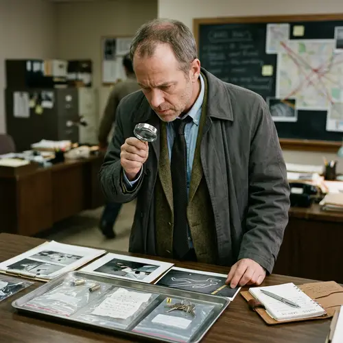 Detective Investigating Crime Scene Evidence