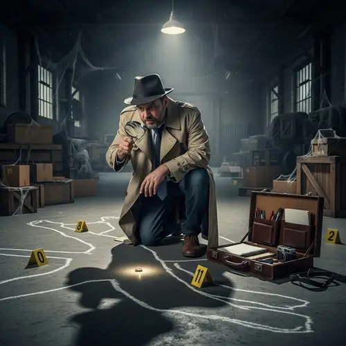 Detective Investigating Crime Scene Evidence