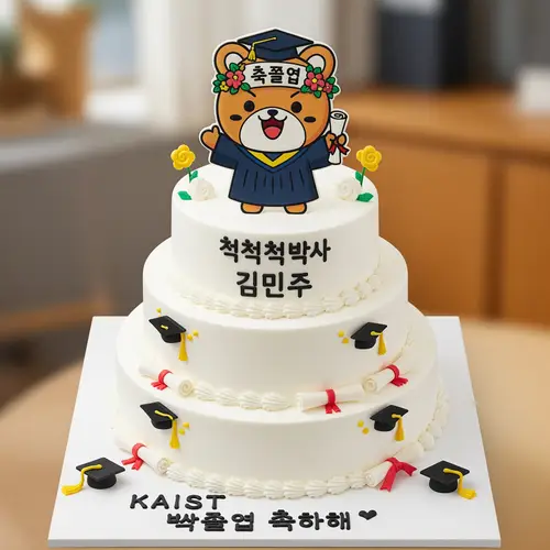KAIST Graduation Cake with Neobdugi Mascot Art