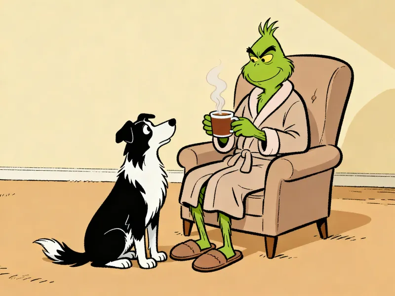 Grinch in Ligne Claire Style Comic Art