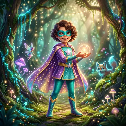 Magical Superhero in Enchanted Forest