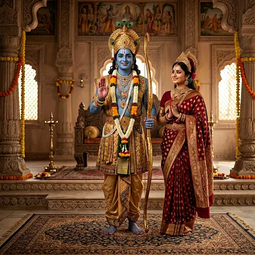 Royal Depiction of Sri Rama and Sita