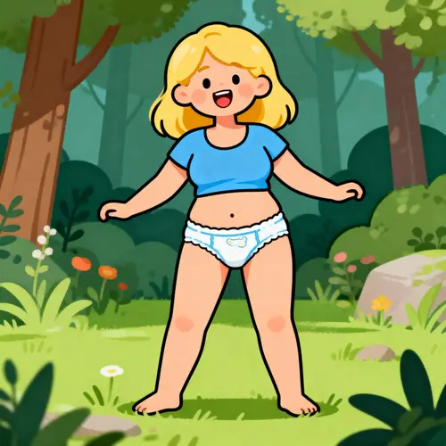 Stylized Cartoon Blonde in Diaper