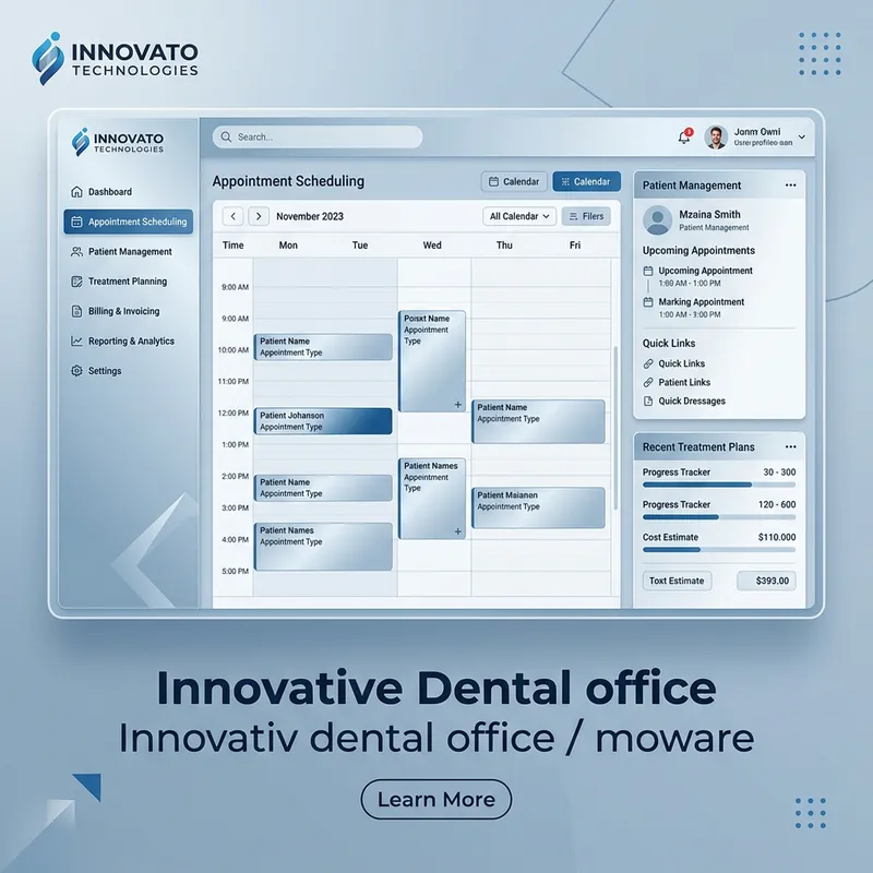 Innovato Technologies Dental Software - Modern Interface Design