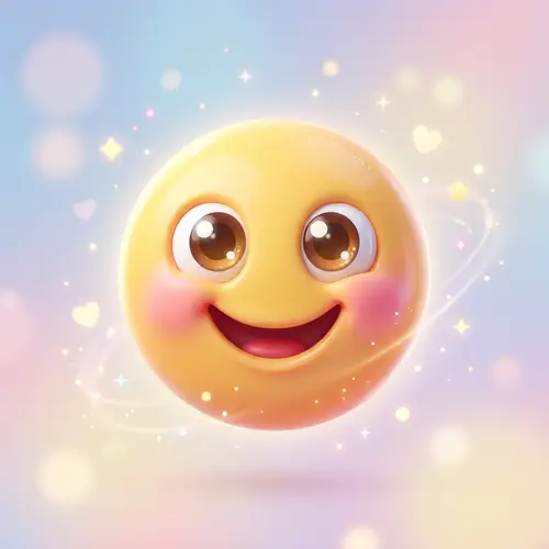 Detailed 3D Smile Emoji Icon - Friendly & Cute Design