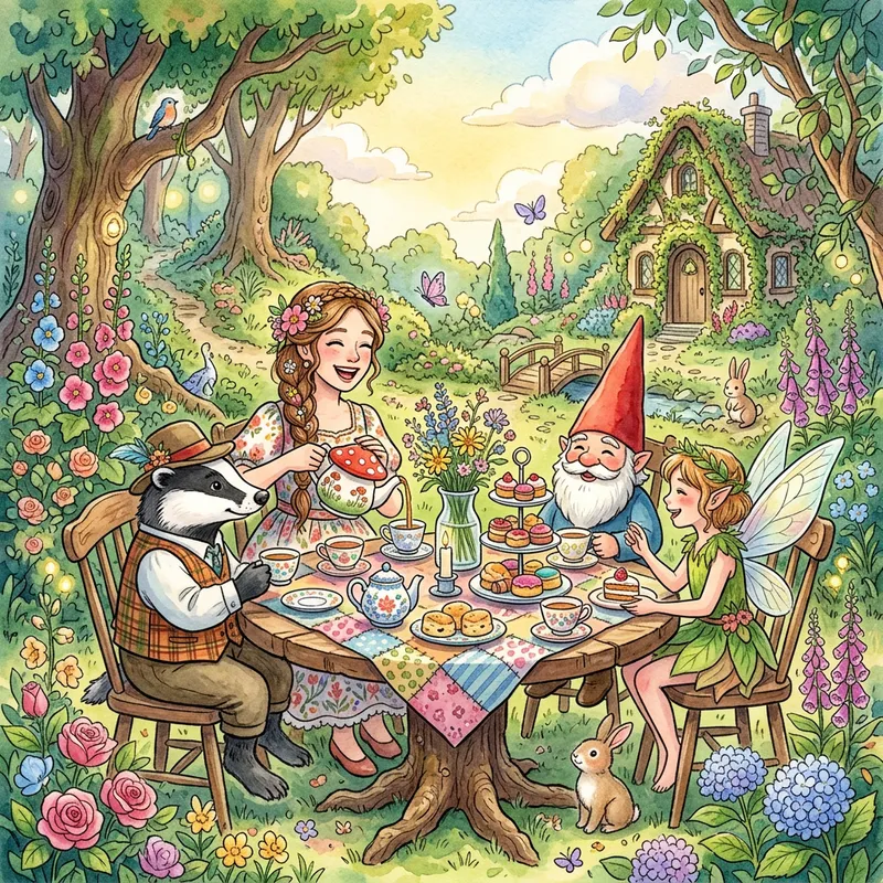 Whimsical Tea Party in a Fairy Tale Garden