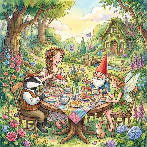Whimsical Tea Party in a Fairy Tale Garden
