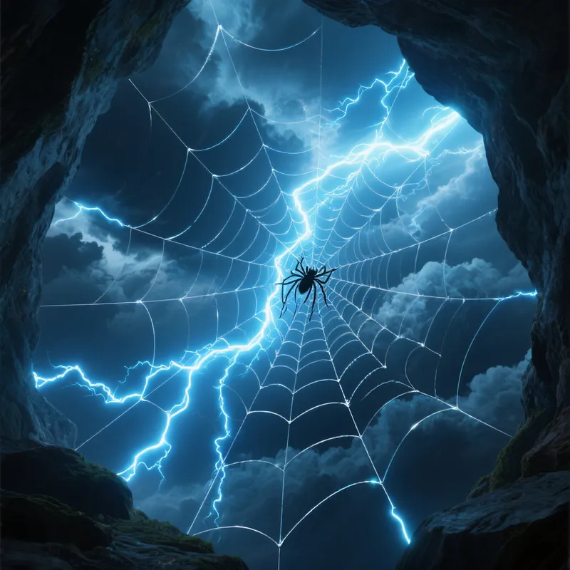 Ethereal Lightning: Nature's Electric Web Art