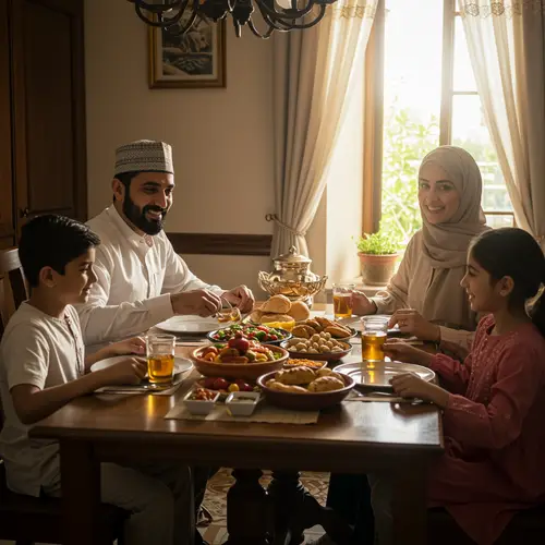 Family Breaking Fast Together