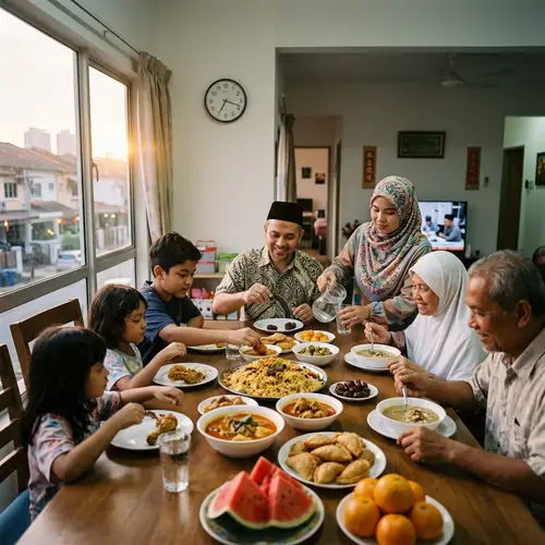 Family Breaking Fast Together