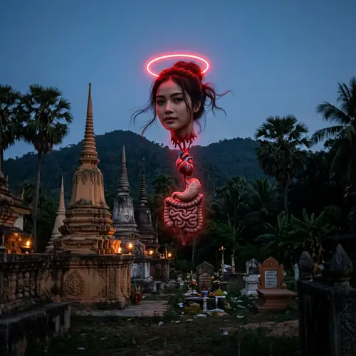 Twilight Nocturnal Female Spirit Artwork - Asian Esoteric
