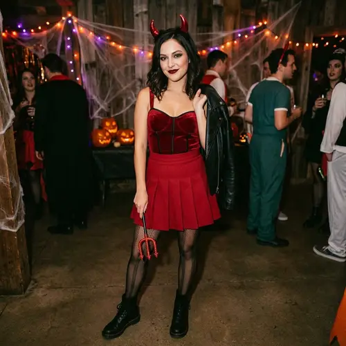 Sexy Red Devil Halloween Costume for Adults