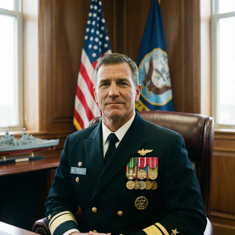 Navy Officer Portrait - Professional Artwork