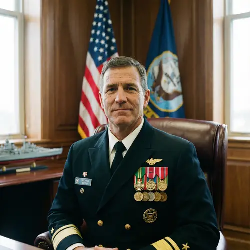 Navy Officer Portrait - Professional Artwork