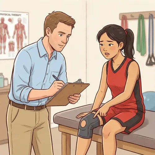 Clinical Setting Interaction: Sports PT with Female Athlete