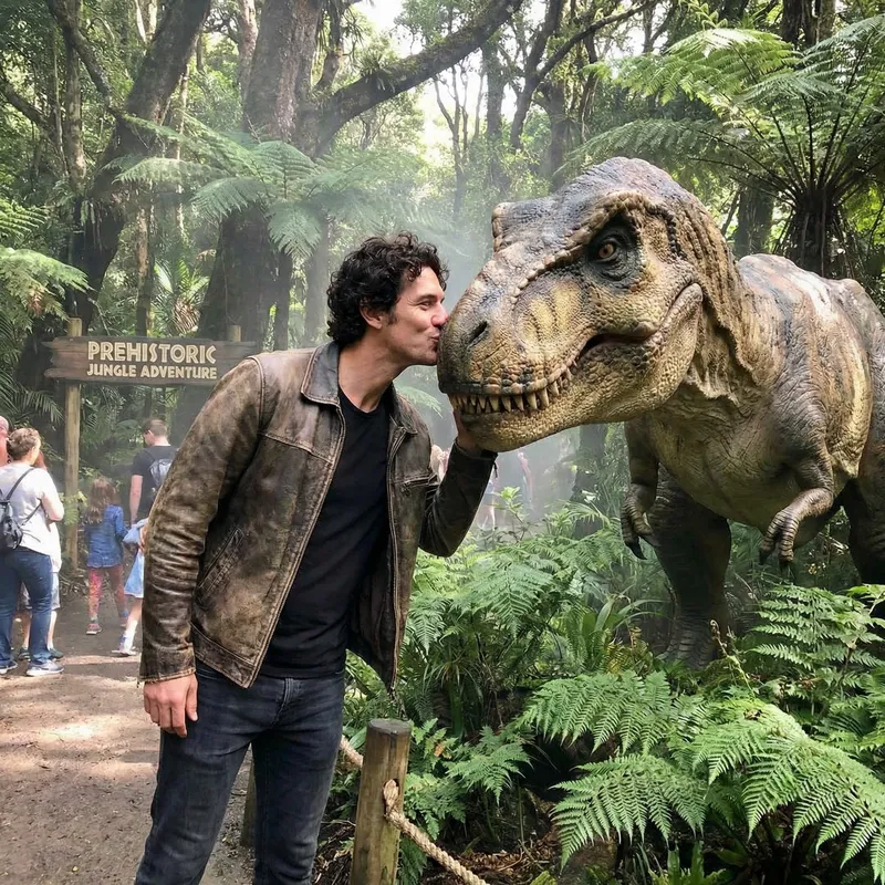 Jeff Goldblum Kisses Tyrannosaurus Rex in Enchanting Moment