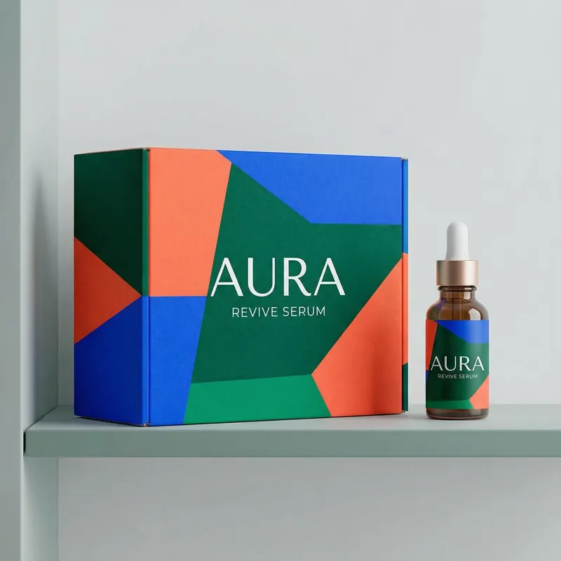 Modern Product Packaging Design with Bold Colors