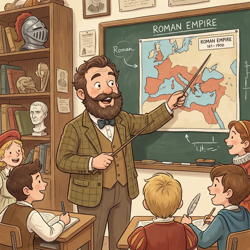 Cartoon History Teacher Engaging Classes