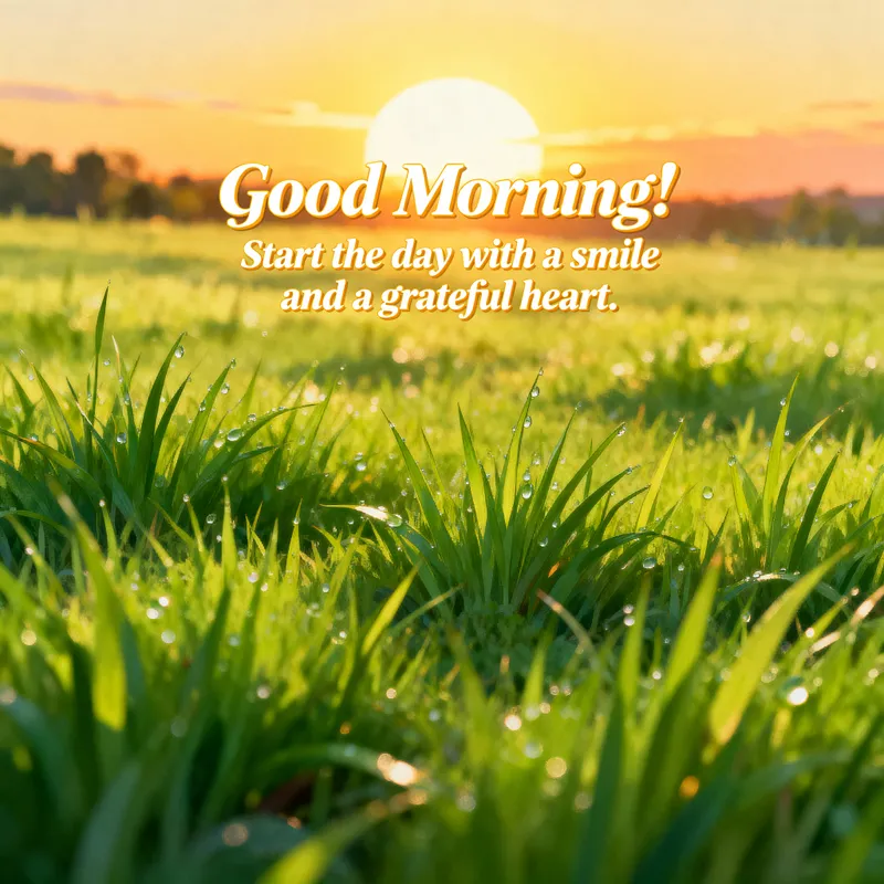 Cheerful Sunrise Over a Green Meadow