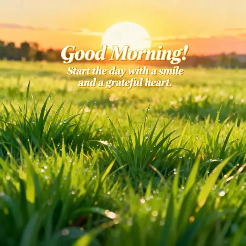 Cheerful Sunrise Over a Green Meadow