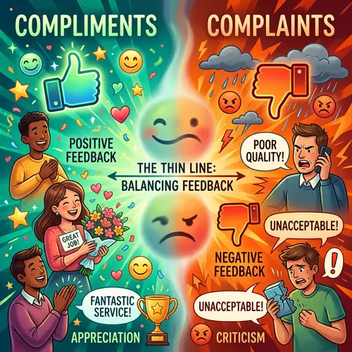 Compliments Vs. Complaints: Visual Representation of Positive and Negative Feedback