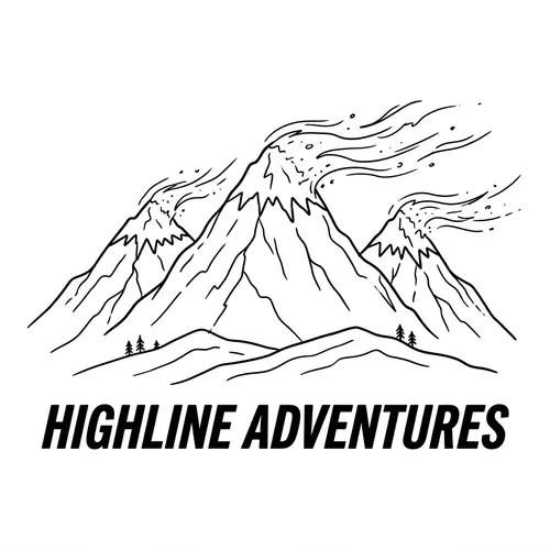 Mountain Peaks Line Drawing | Snowy Artwork