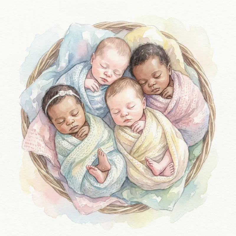Newborn Watercolor Artwork | Captivating Baby Illustration