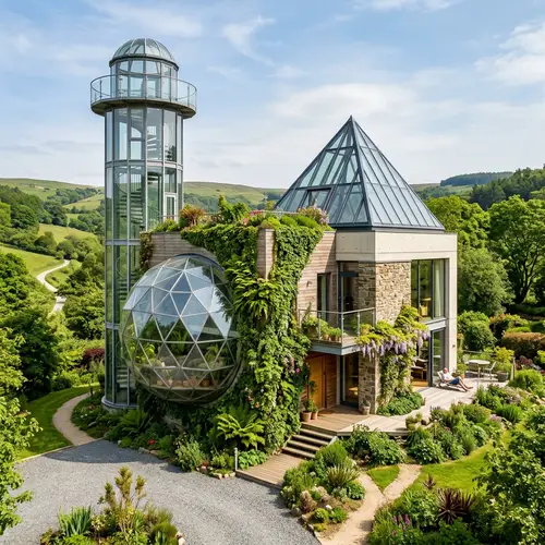 Unique Architecture: Fusion of Abstract Shapes and Natural Elements