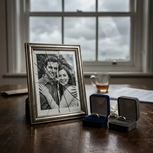 Divorce Illustration: Broken Union & Sadness Symbolized