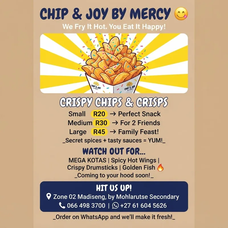 Chip & Joy by Mercy - Crispy Chips & Fun Chip & Joy by Mercy - Crispy Chips & Fun