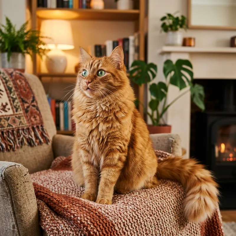 Majestic Orange Cat with Stunning Green Eyes
