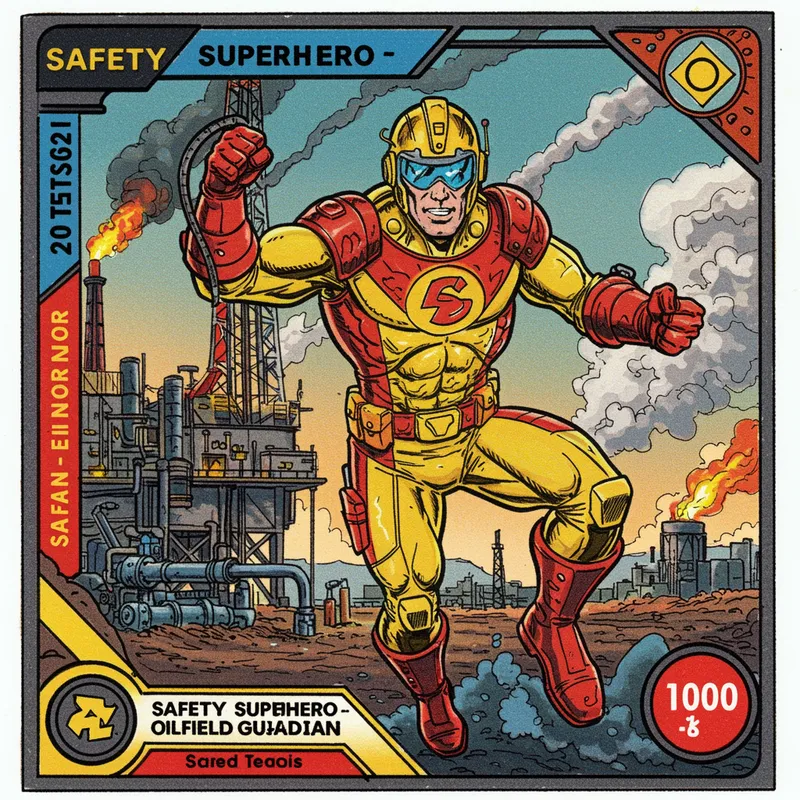 Safety Superhero in Oilfield Trading Card