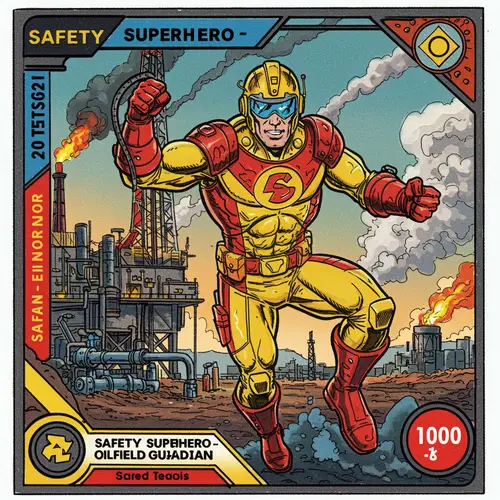 Safety Superhero in Oilfield Trading Card