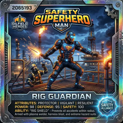 Safety Superhero in Oilfield Trading Card