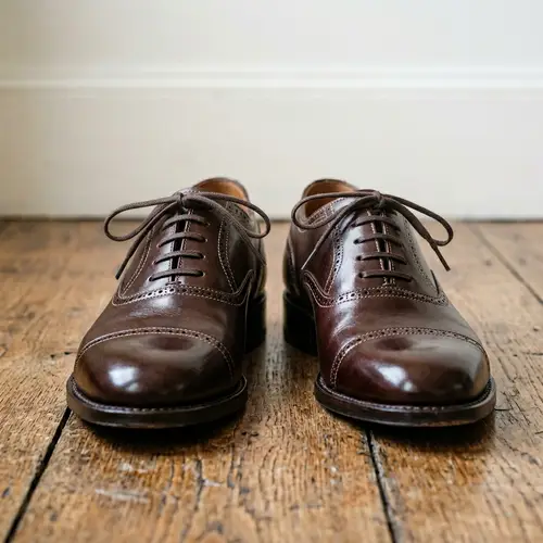 Elegant Stitched Shoes with Glossy Finish