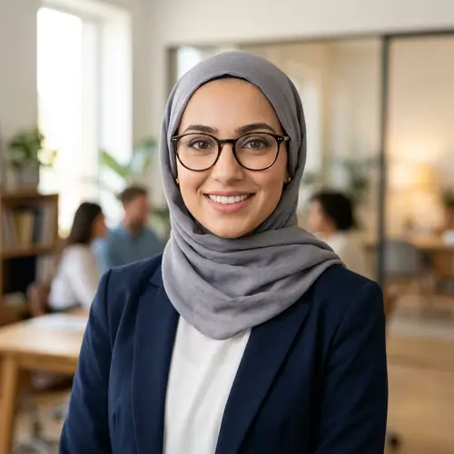 Hijabee Girl with Glasses for LinkedIn Profile