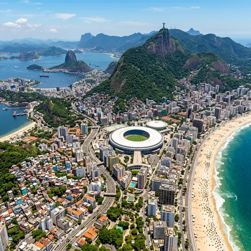 Rio de Janeiro Cityscape: Mountains, Ocean & Christ the Redeemer