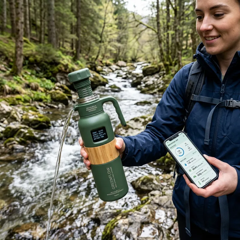 Eco-Friendly Water Bottle with Filtration | Smart Sensor & App