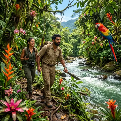 Tropical Jungle Adventure with Vibrant Colors