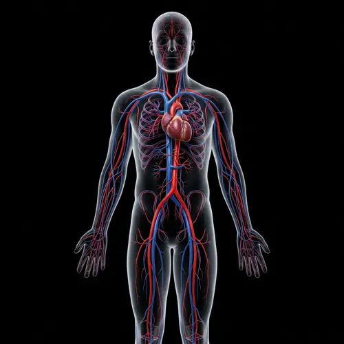 Human Body with Heart and Blood Vessels