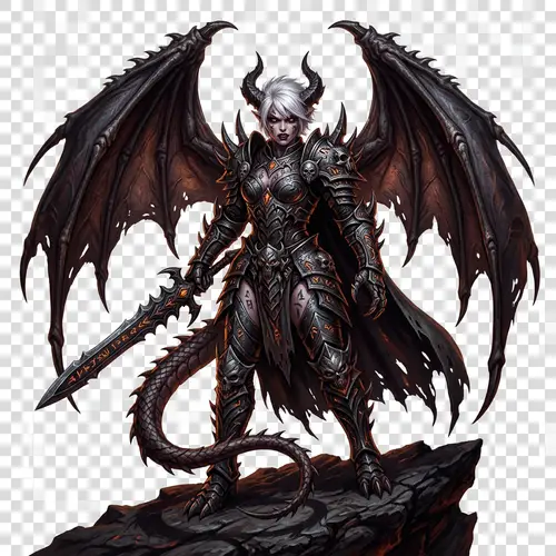 Menacing Demoness of Caucasian Descent | Dark Fantasy Artwork